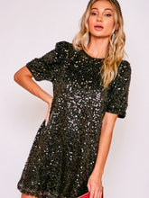 Load image into Gallery viewer, Puff Shoulder Sequin Dress
