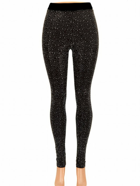 Clear Rhinestone Leggings