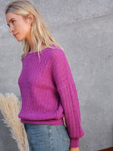 Load image into Gallery viewer, Magenta Cable Knit Sweater
