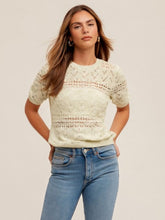 Load image into Gallery viewer, Pistachio Pointelle Sweater
