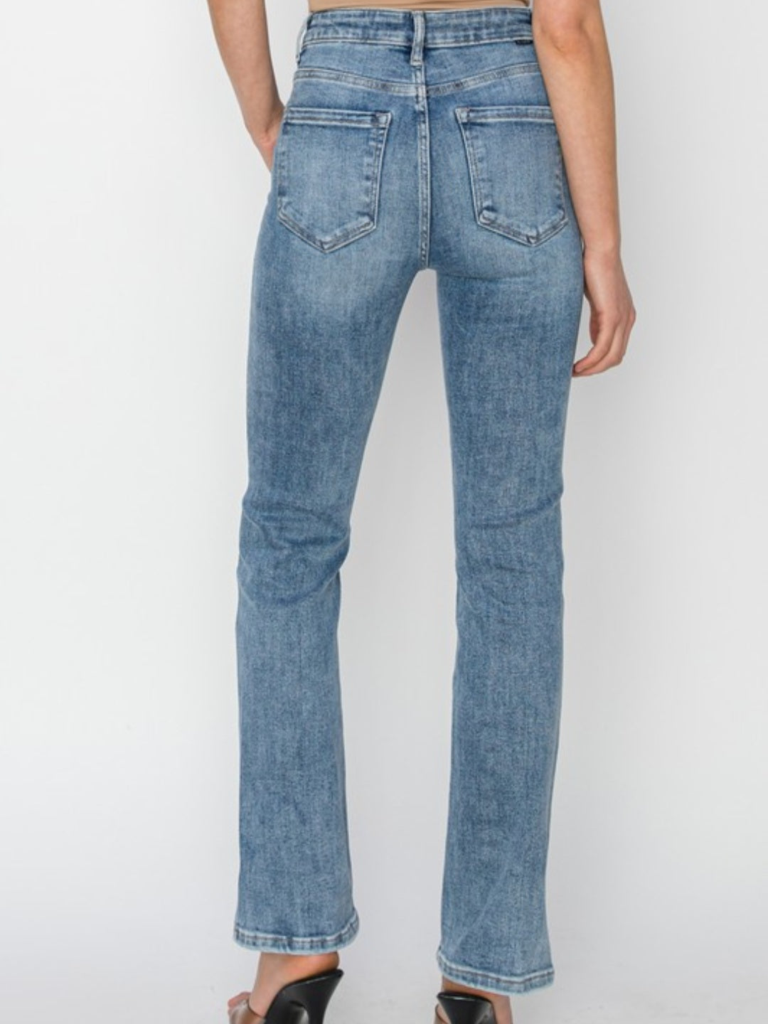 High Rise Relaxed Fit Side Slit Jeans