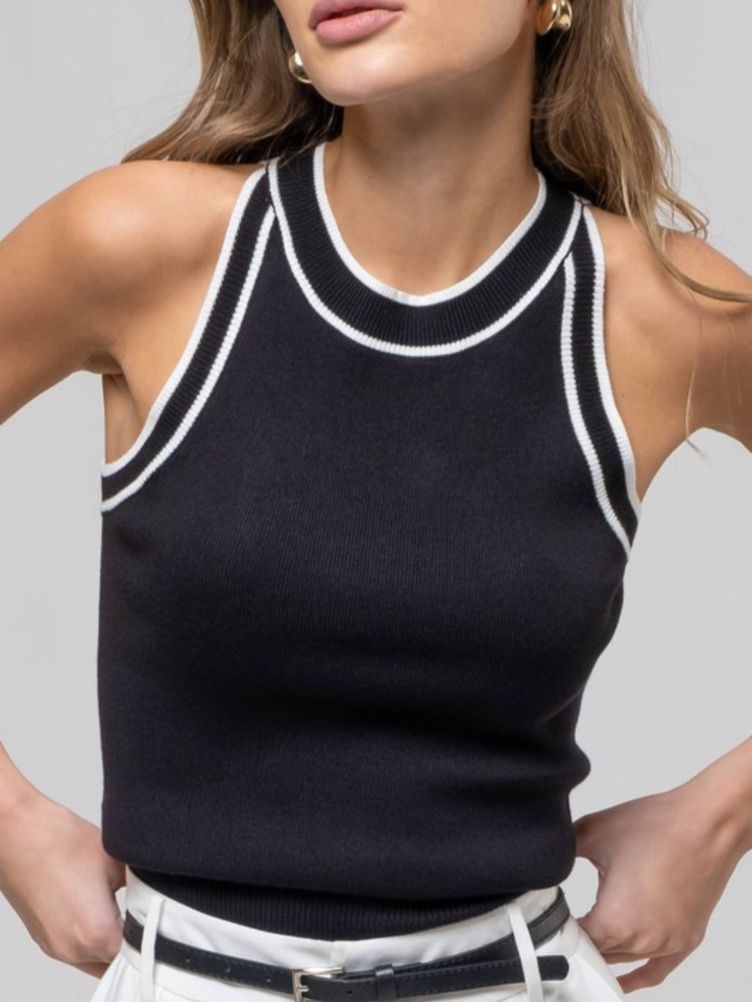 Contrast Knit Tank