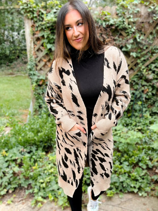 Heavyweight Animal Print Cardi