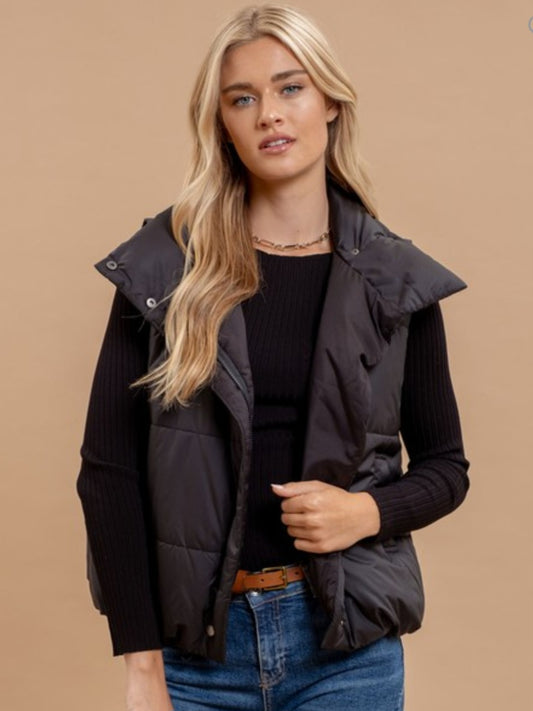 High Neck Puffer Vest