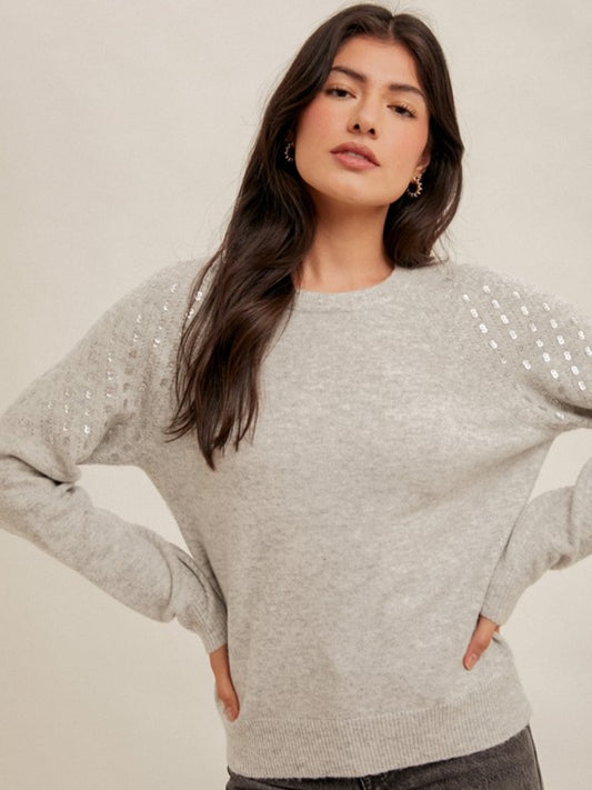 Sequin Detail Pullover Sweater