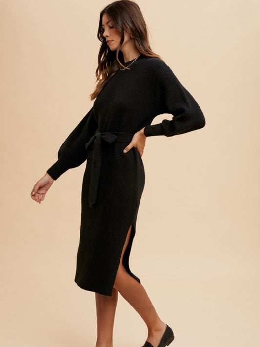 Black Midi Sweater Dress