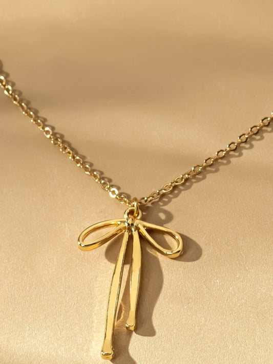 Gold Plated Bow Necklace