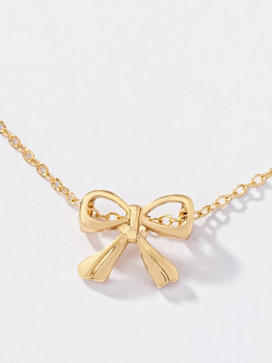 Small Gold Bow Necklace