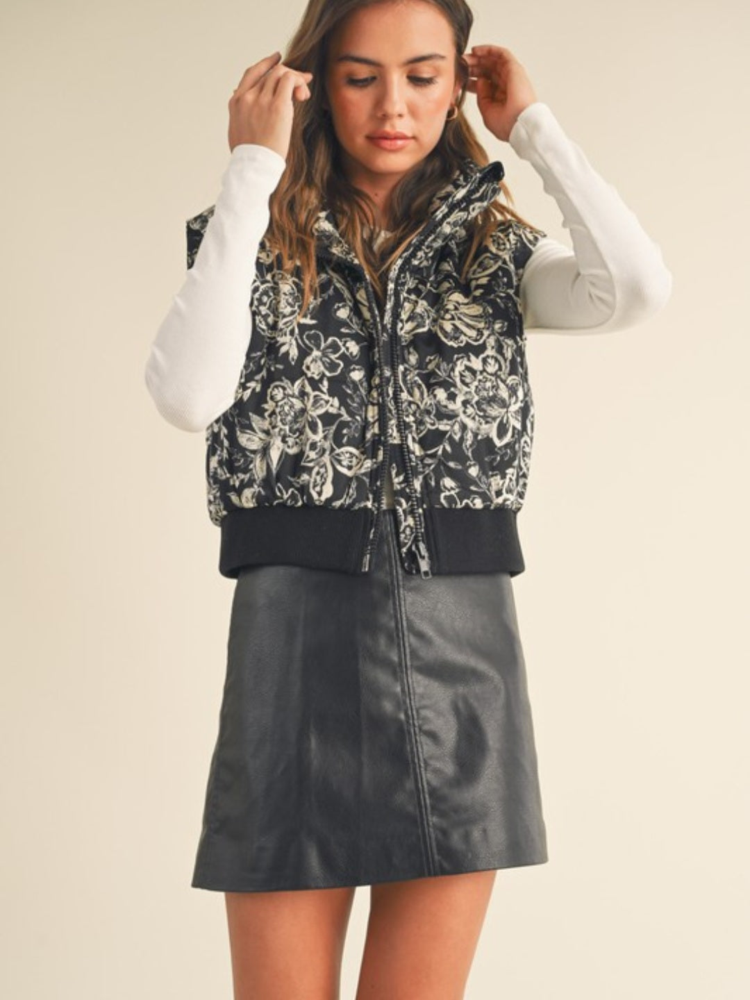 Floral Puffer Vest