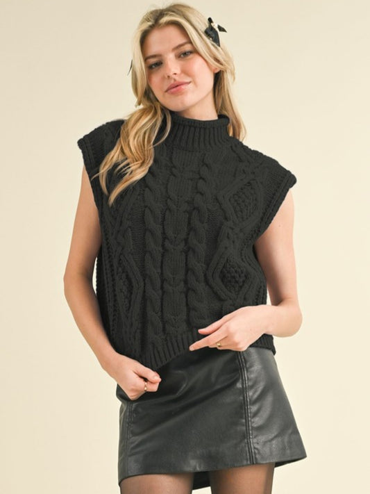 Chunky Cable Knit Vest