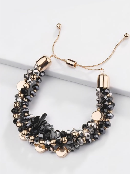 Multi Strand Mixed Bead Adjustable Bracelet