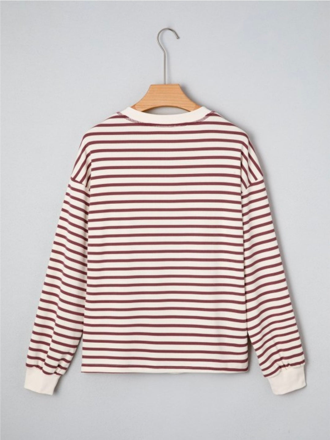 Striped Henley Snap Top