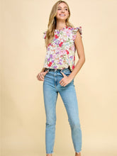 Load image into Gallery viewer, Floral Print Top with Ruffle Detail
