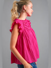 Load image into Gallery viewer, Crinkle Ruffle Top with Front Detail
