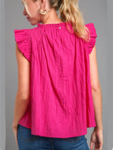 Load image into Gallery viewer, Crinkle Ruffle Top with Front Detail
