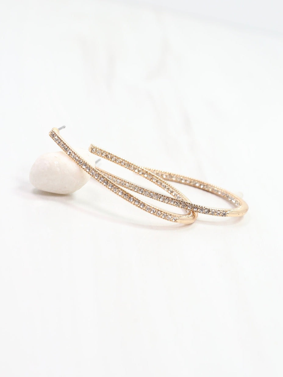 Crystal Oval Hoop Earrings