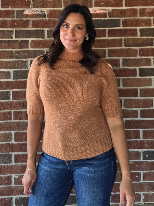 Carmel Mock Neck Tie-Back Sweater