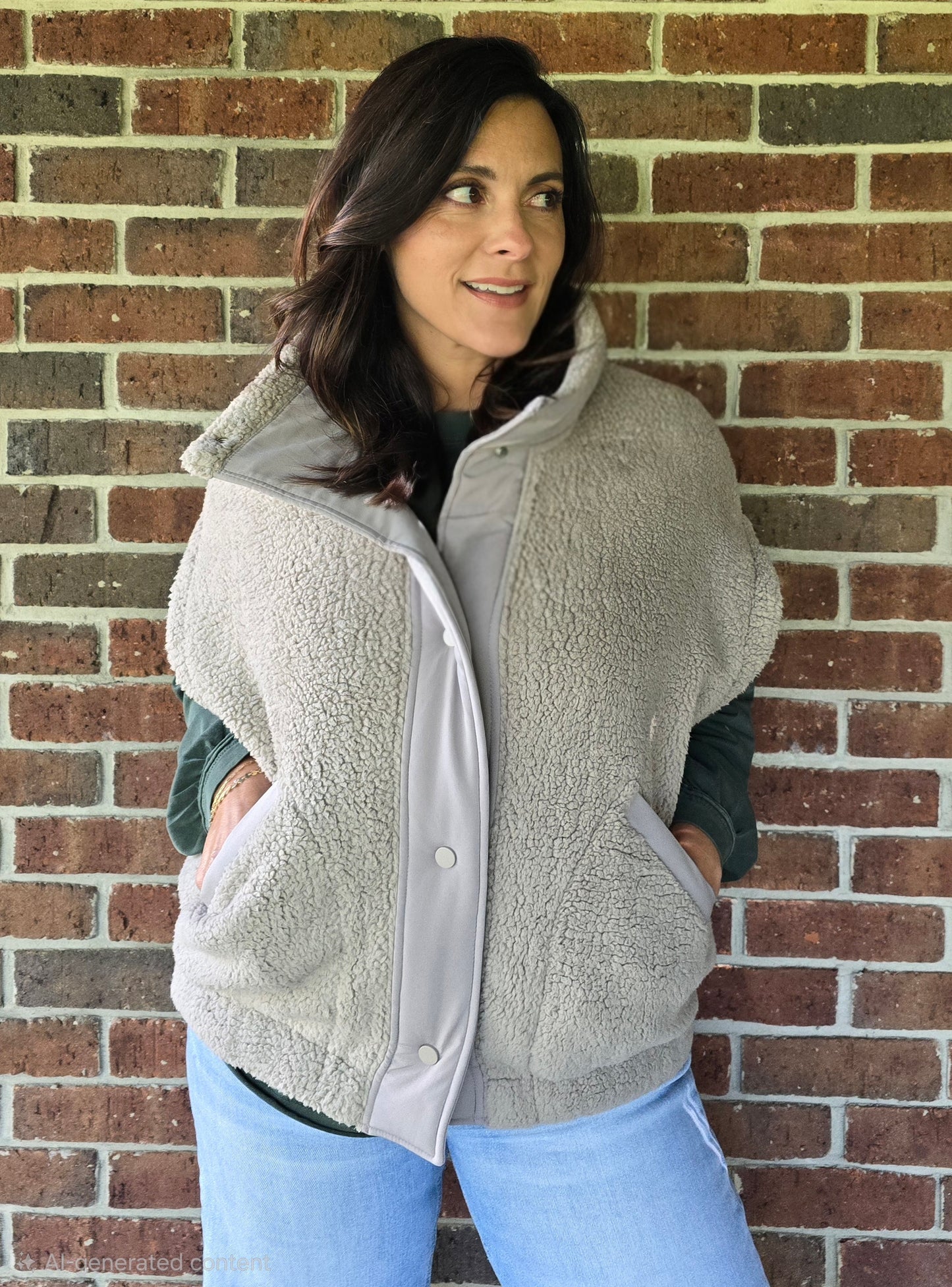Oversized Micro Sherpa Vest