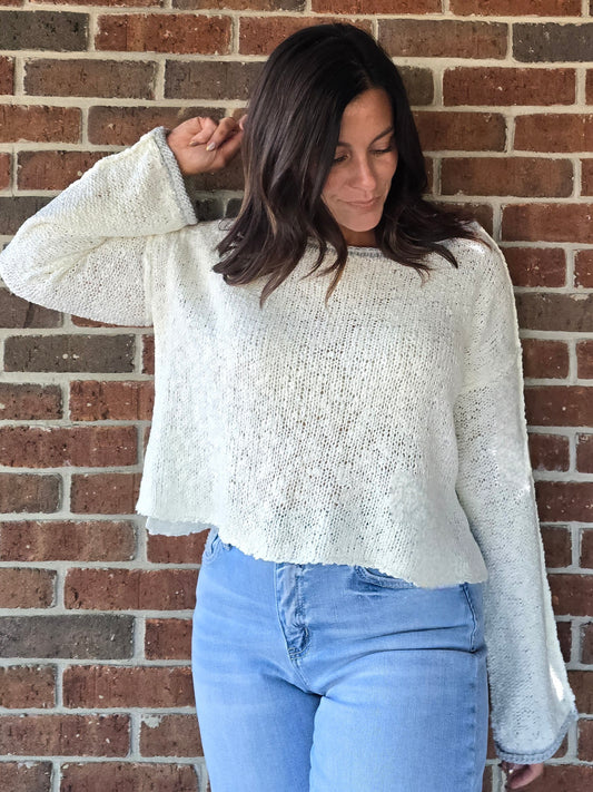 Slouchy Textured Knit Sweater