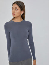 Load image into Gallery viewer, Charcoal Blue Long Sleeve Basic
