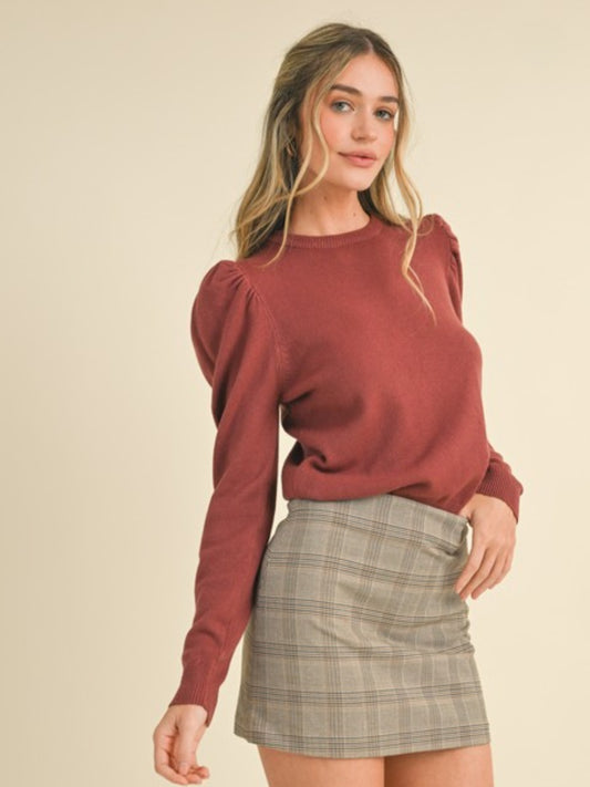 Crewneck Puff Sleeve Sweater