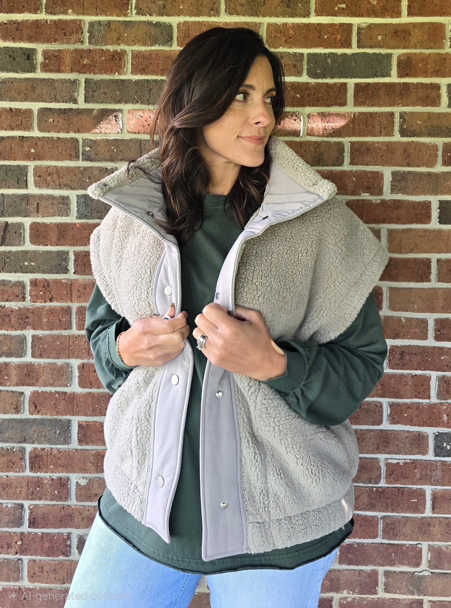 Oversized Micro Sherpa Vest