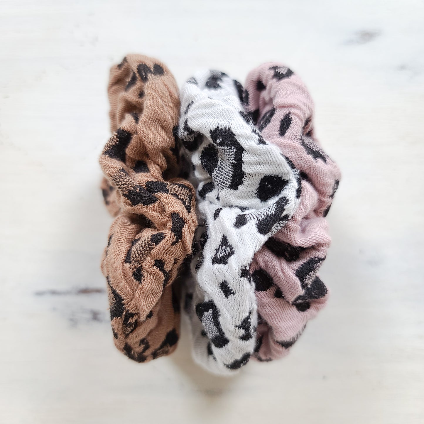 Camel Leopard Scrunchie