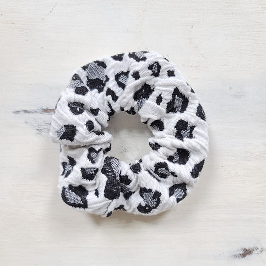 White Leopard Scrunchie