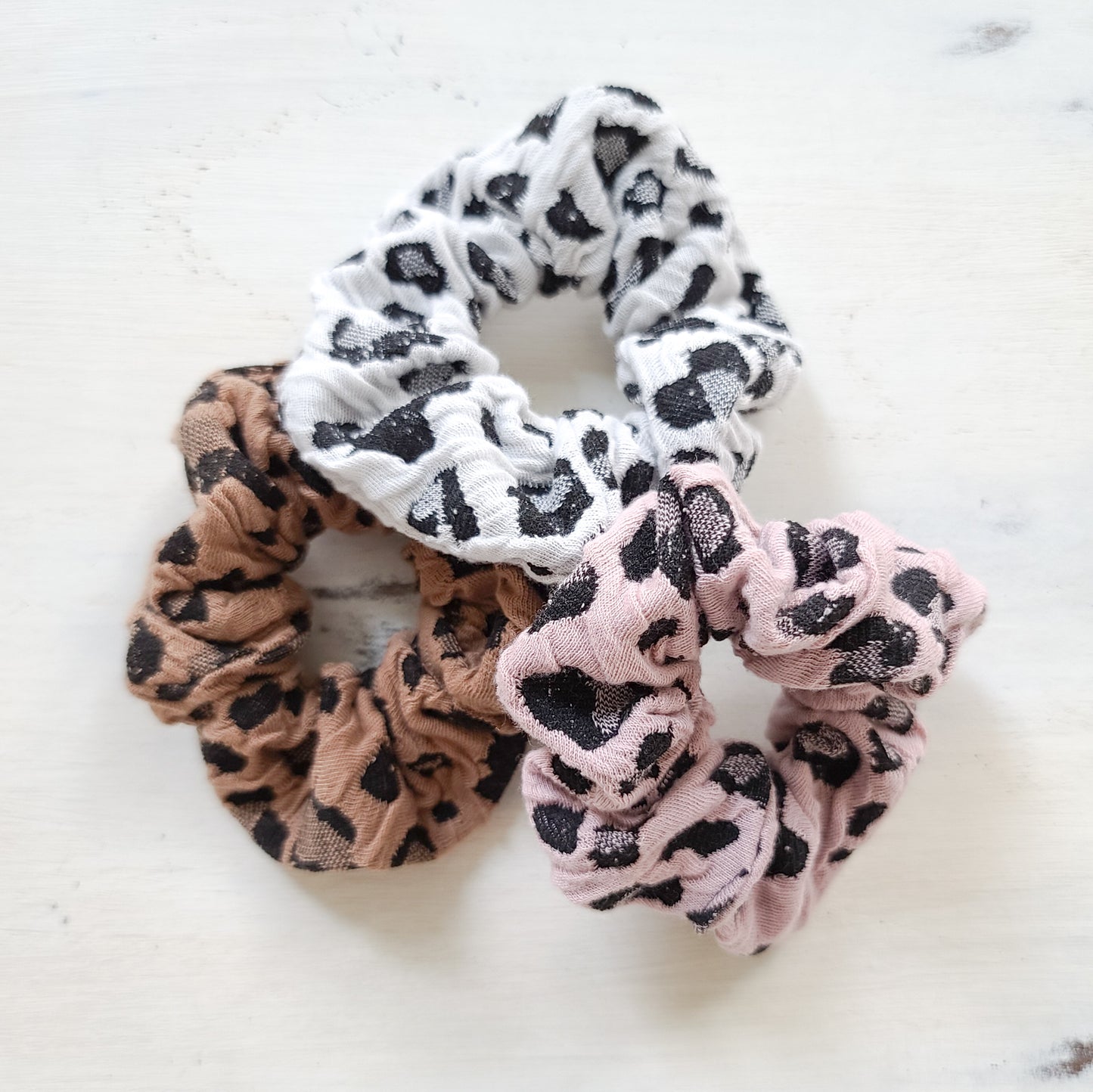 Camel Leopard Scrunchie