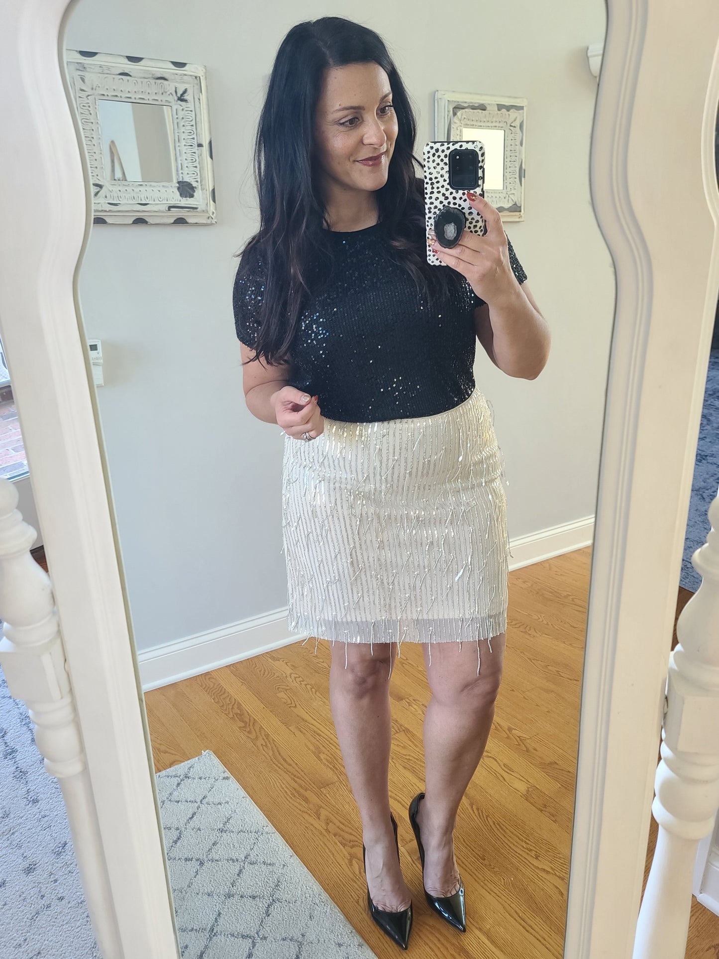 Sequin Fringe Skirt