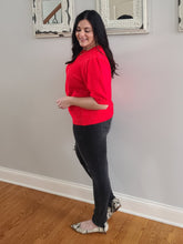 Load image into Gallery viewer, Puff Sleeve Red Sweater
