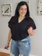 Load image into Gallery viewer, Surplice Black Bodysuit
