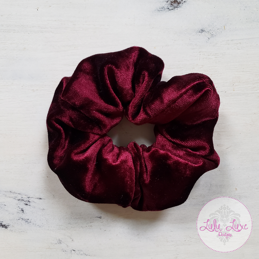 Burgundy Velvet Scrunchie