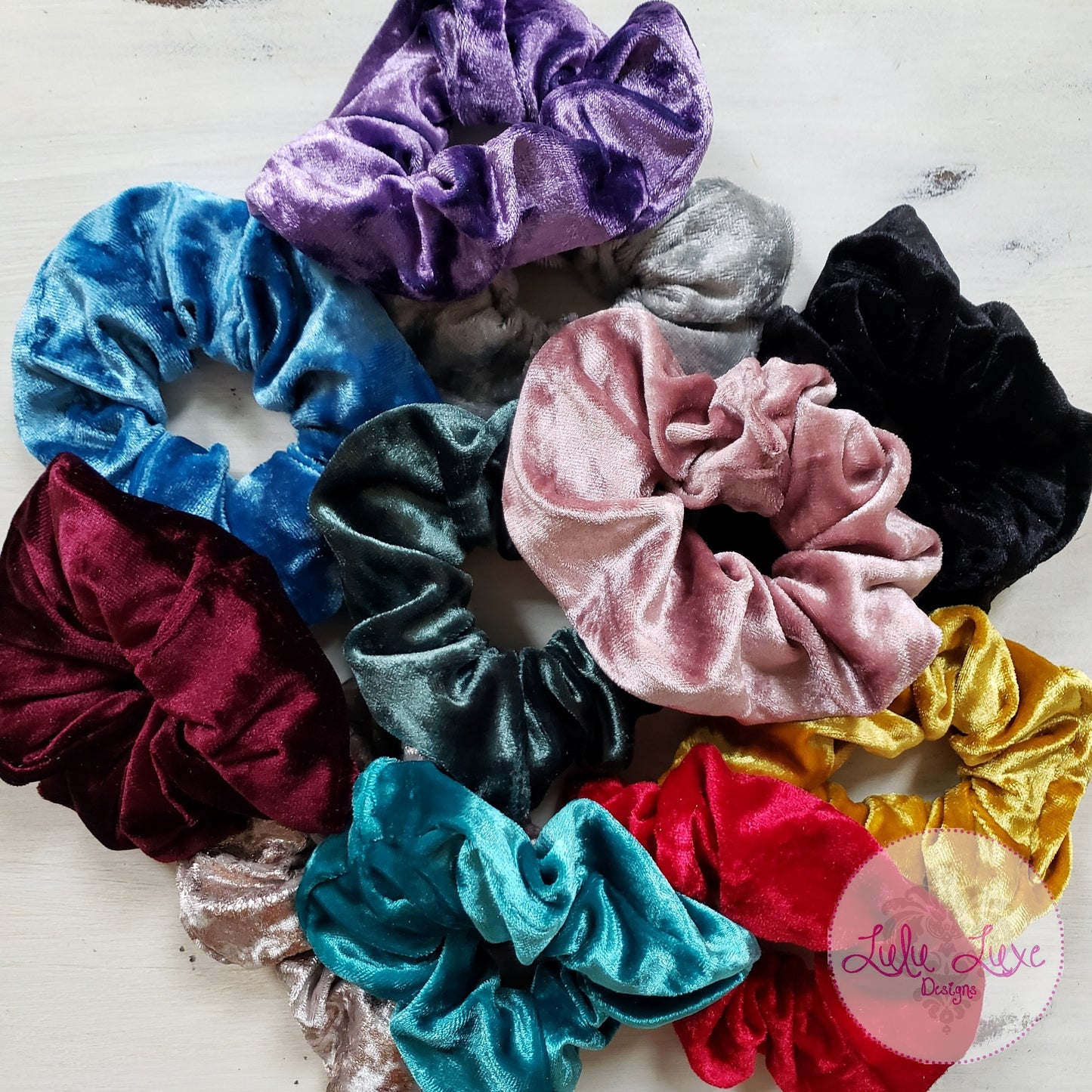 Teal Velvet Scrunchie