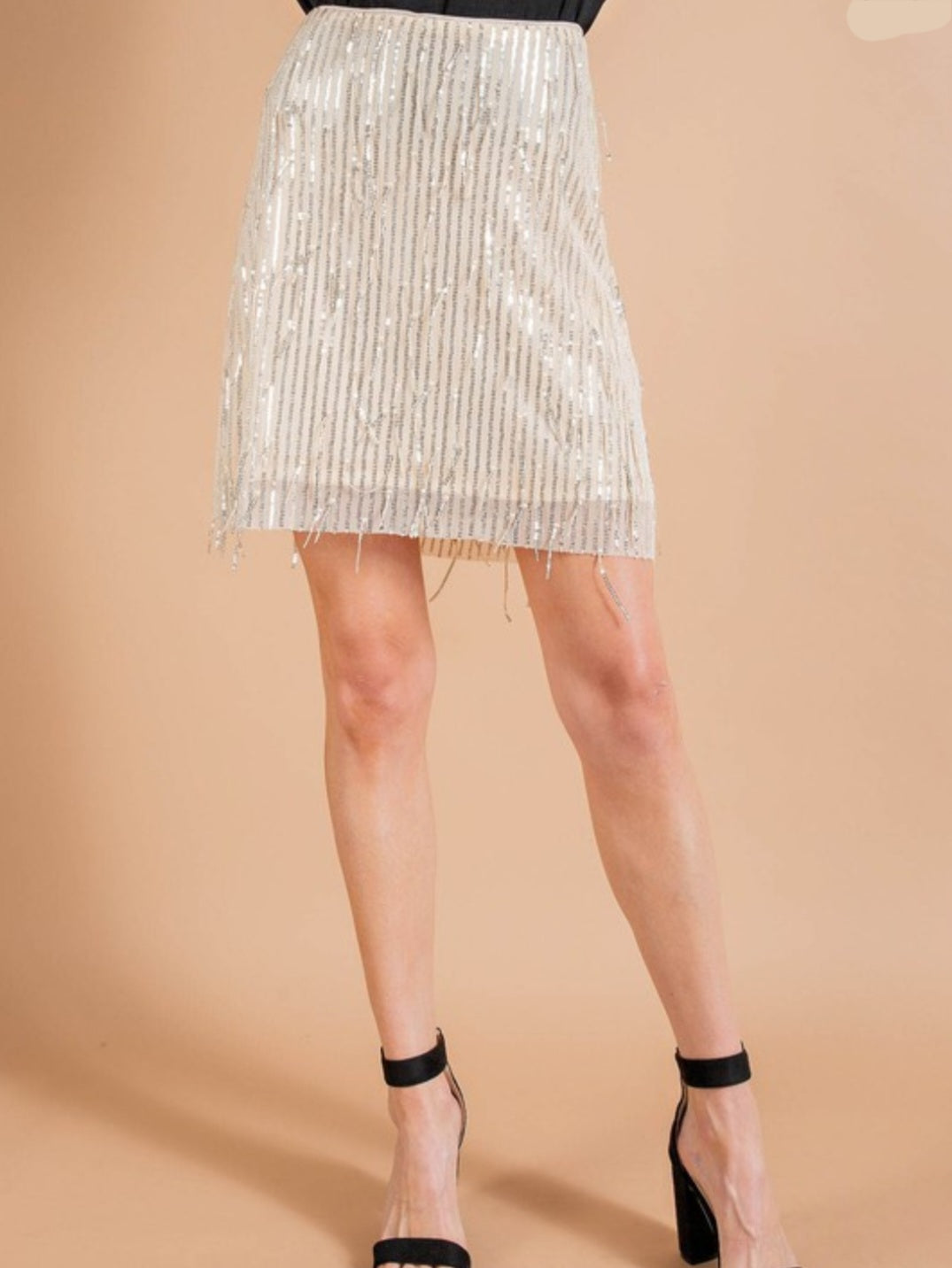 Sequin Fringe Skirt