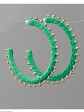 Load image into Gallery viewer, Raffia Studded Hoops
