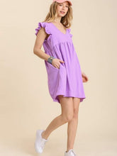 Load image into Gallery viewer, Orchid V Neck Ruffle Sleeve Dress
