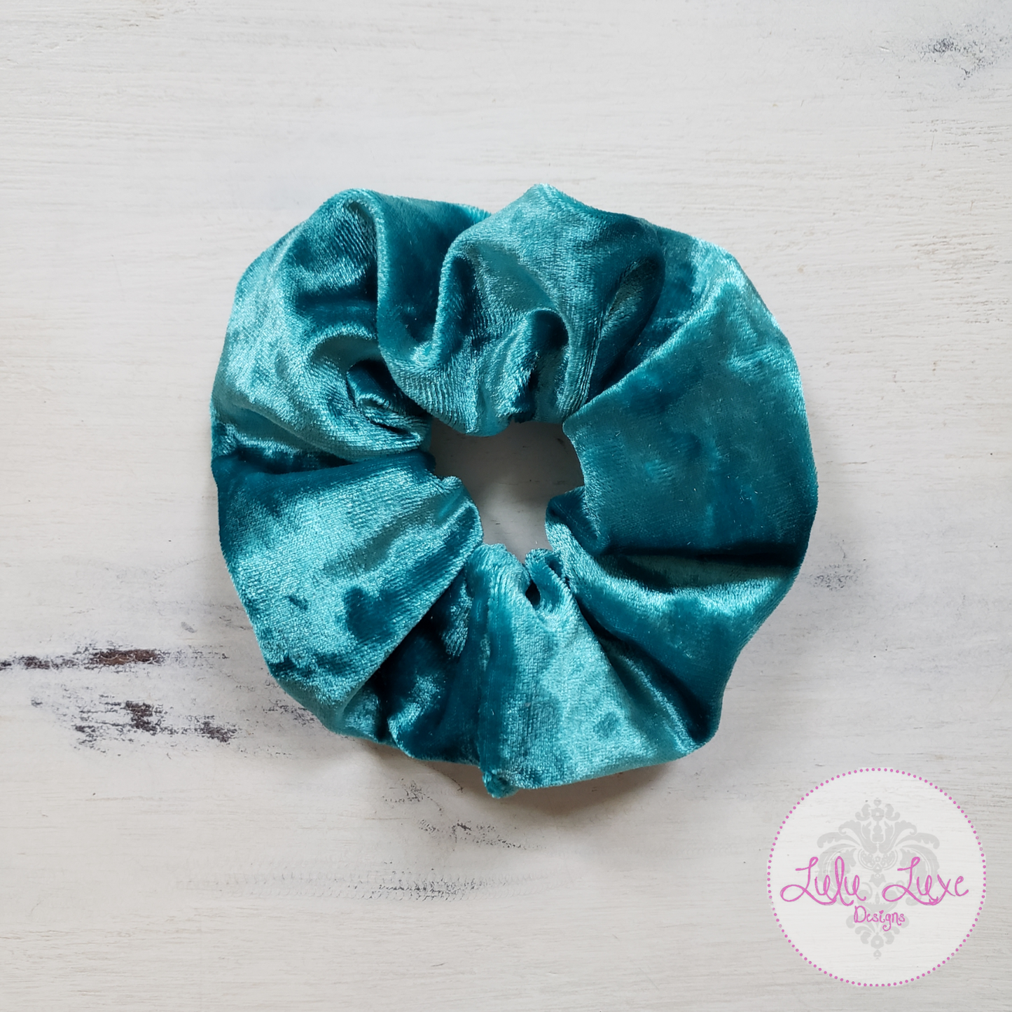 Teal Velvet Scrunchie