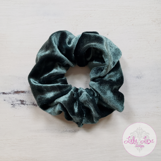 Hunter Green Velvet Scrunchie