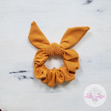 Load image into Gallery viewer, Mustard Jersey Bow Scrunchie
