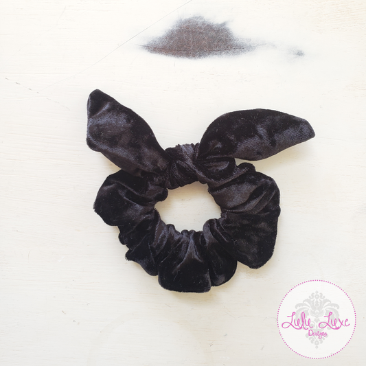 Black Velvet Bow Scrunchie